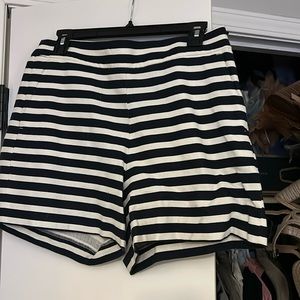 Jcrew navy and white stripped shorts